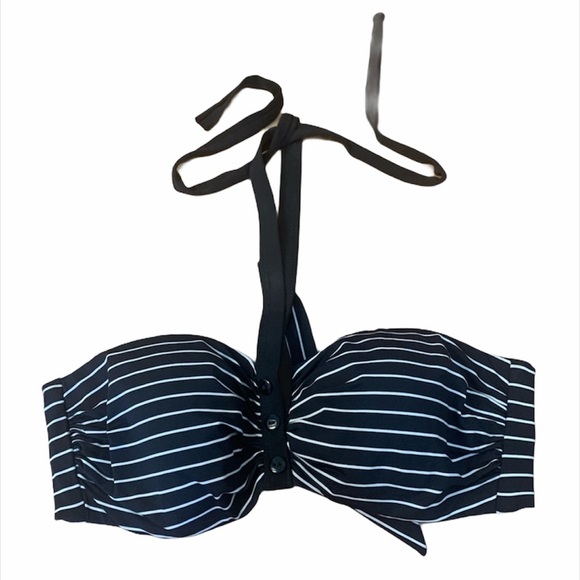 Robin Piccone Black & White Bandeau Bikini Top - Picture 1 of 5